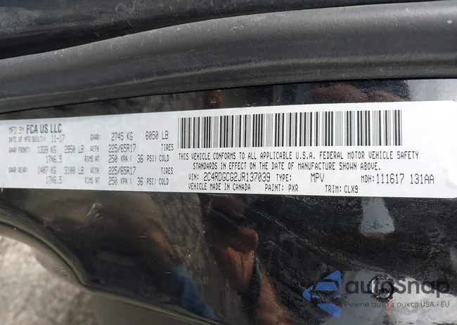 2C4RDGCG2JR137039: 43737442