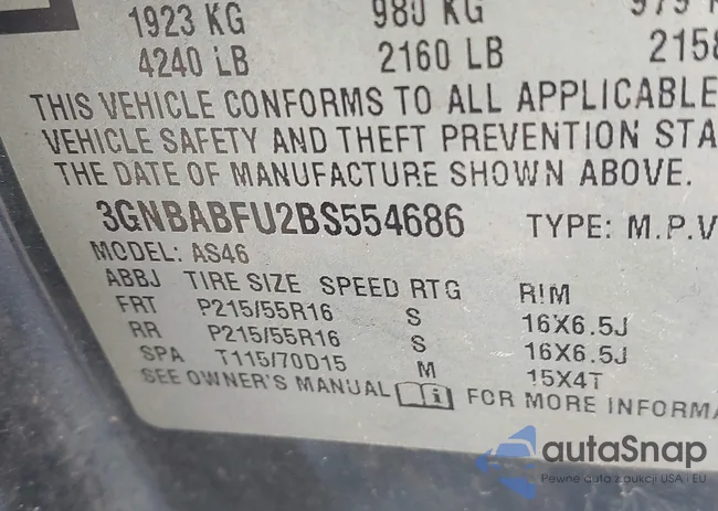 3GNBABFU2BS554686: 43737545