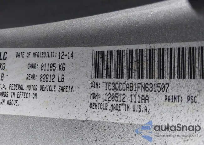 1C3CCCAB1FN631507: 43737622