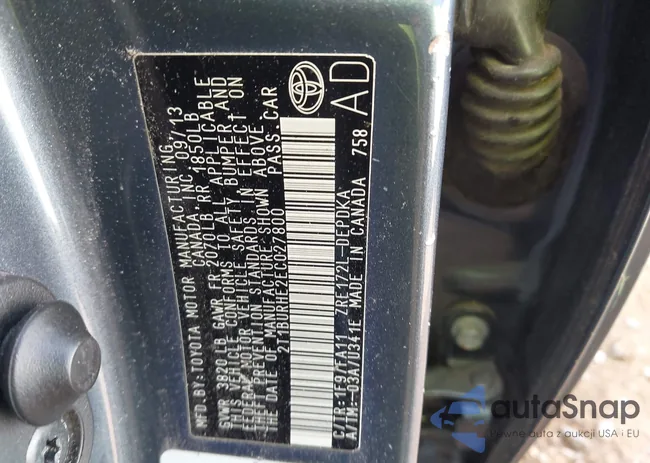 2T1BURHE2EC027800: 43736886