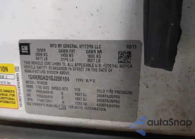 1GNKRGKD1GJ286184: 43738231