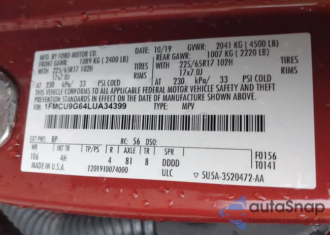 1FMCU9G64LUA34399: 43738432