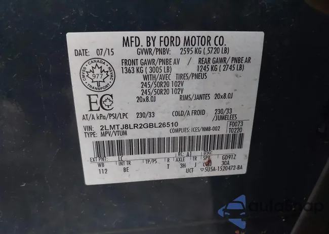 2LMTJ8LR2GBL26510: 43738457