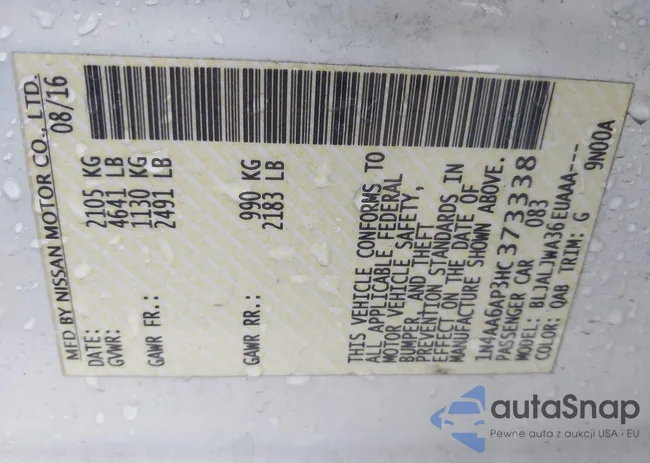 1N4AA6AP3HC373338: 43738546