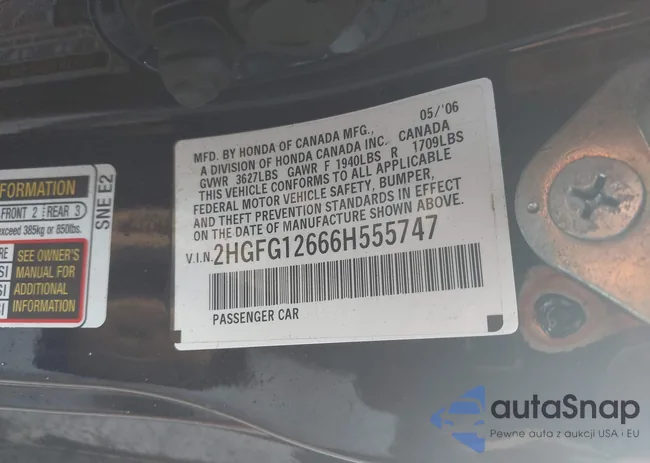 2HGFG12666H555747: 43738601