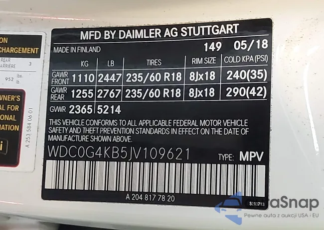 WDC0G4KB5JV109621: 43738609