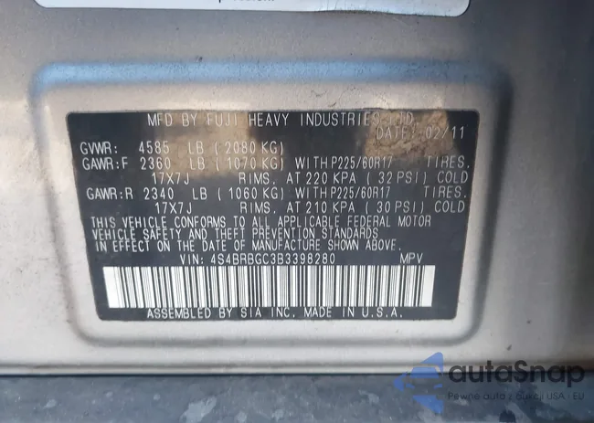 4S4BRBGC3B3398280: 43737761