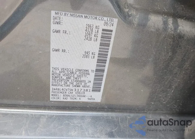 1N4BL4CV7SN317381: 43737782