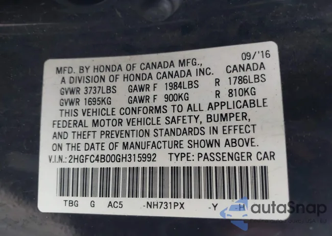 2HGFC4B00GH315992: 43739140