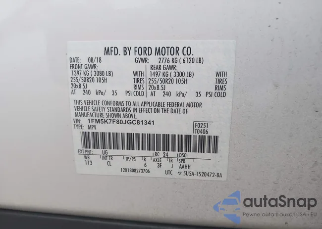 1FM5K7F80JGC81341: 43739454