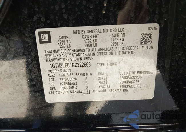 1GTV2LEC1GZ222668: 43738752