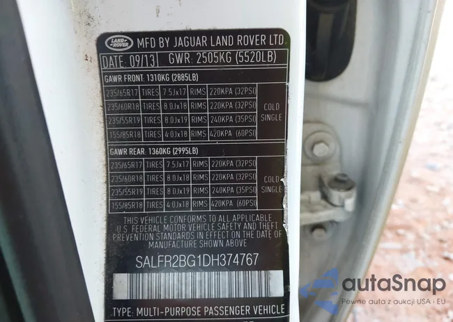 SALFR2BG1DH374767: 43738894