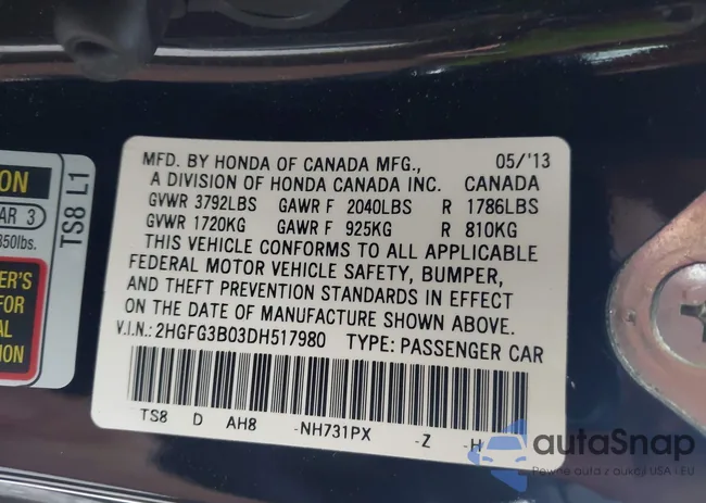 2HGFG3B03DH517980: 43738994