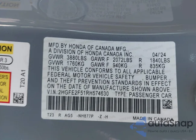 2HGFE2F51RH574630: 43740045