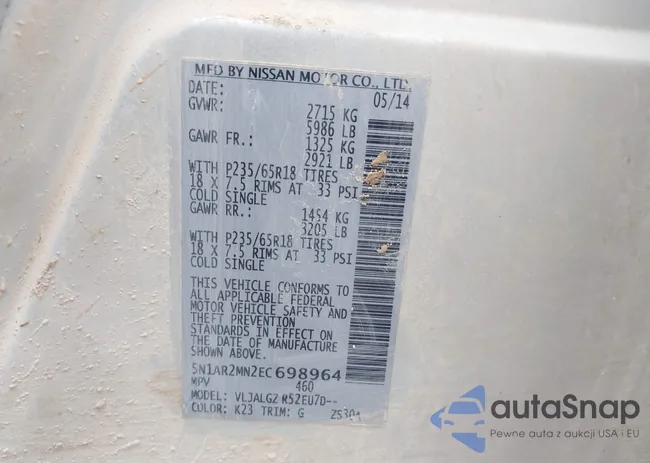 5N1AR2MN2EC698964: 43740080