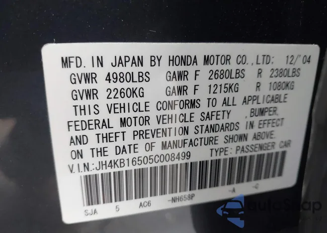 JH4KB16505C008499: 43740252