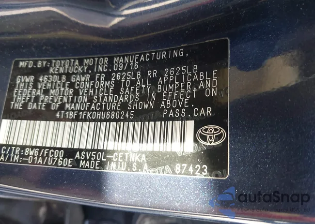 4T1BF1FK0HU680245: 43740375