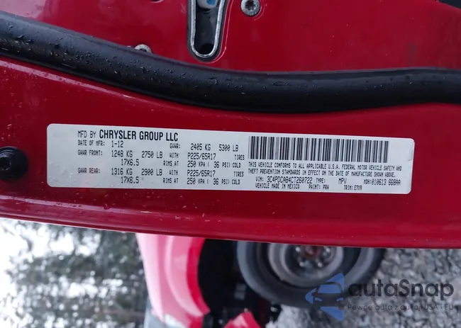 3C4PDCAB4CT260722: 43740383