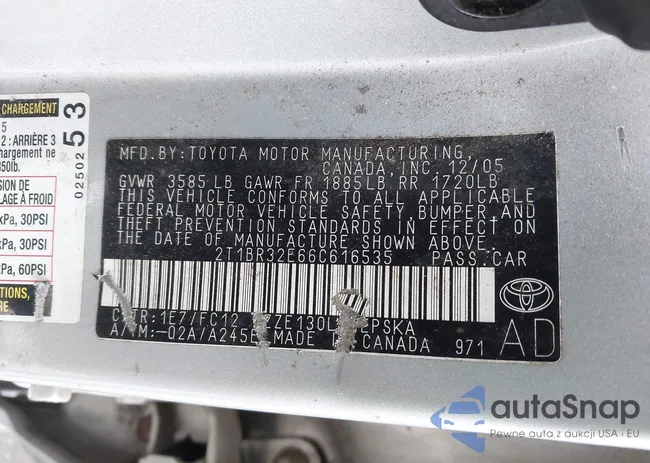 2T1BR32E66C616535: 43740455