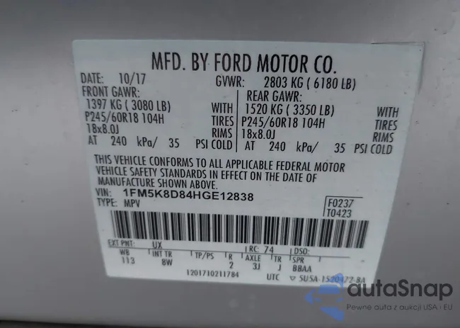 1FM5K8D84HGE12838: 43740514