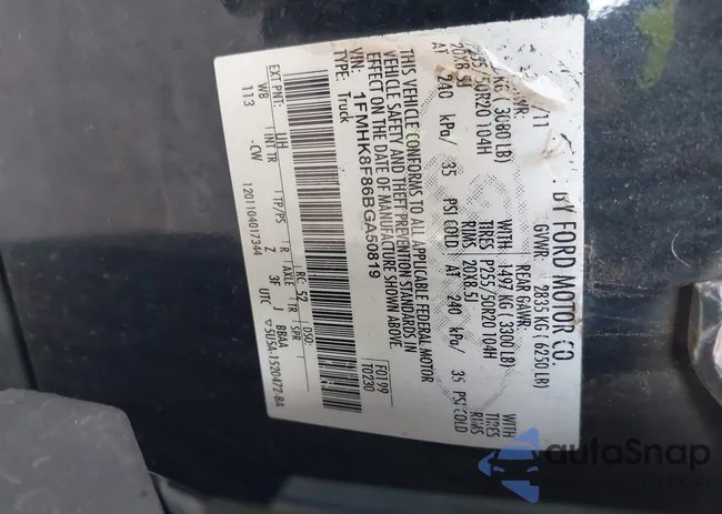 1FMHK8F86BGA50819: 43739917