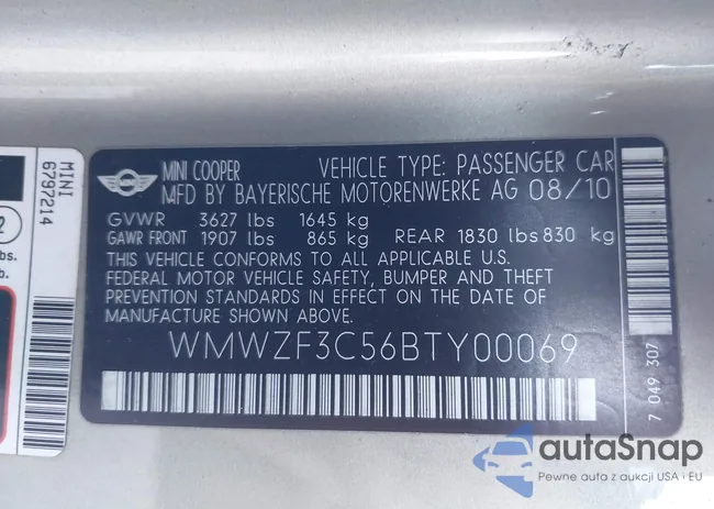 WMWZF3C56BTY00069: 43741384