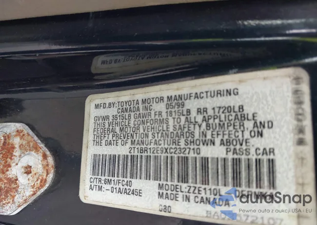 2T1BR12E9XC232710: 43741518