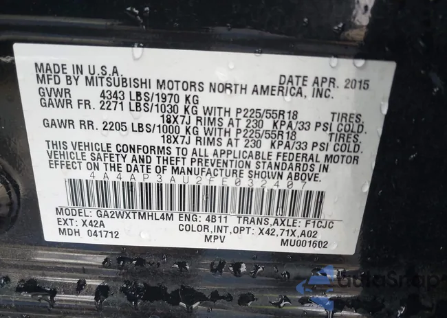 4A4AP3AU2FE032407: 43740961