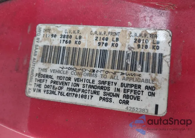 YS3AL76L4M7010817: 43742034