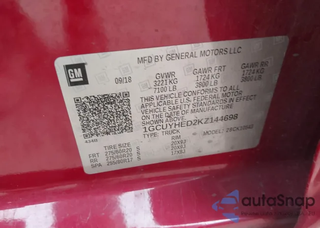 1GCUYHED2KZ144698: 43742068