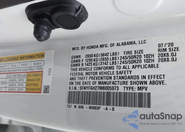 5FNYF6H27MB005973: 43742125