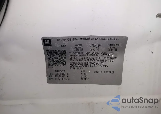 2GNAXUEV8L6225085: 43742259