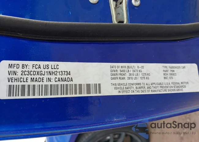 2C3CDXGJ1NH213734: 43742290