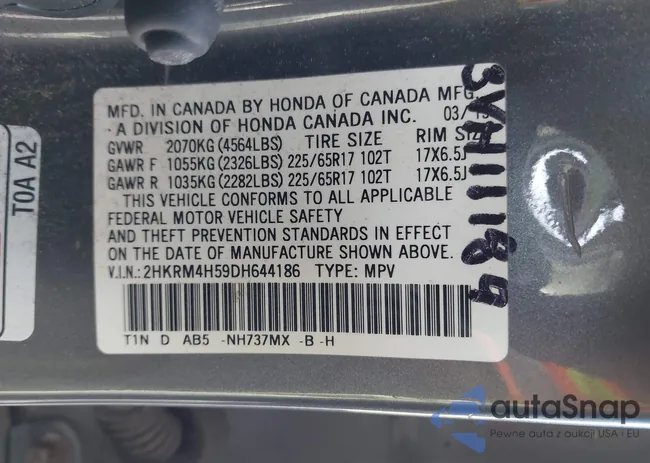 2HKRM4H59DH644186: 43742292