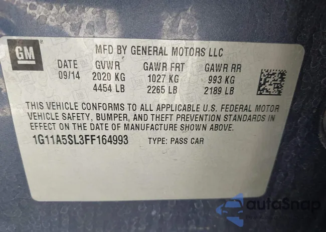 1G11A5SL3FF164993: 43742418