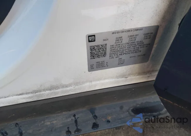 KL77LHEP6SC024179: 43742425