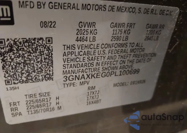 3GNAXKEG0PL100699: 43742570