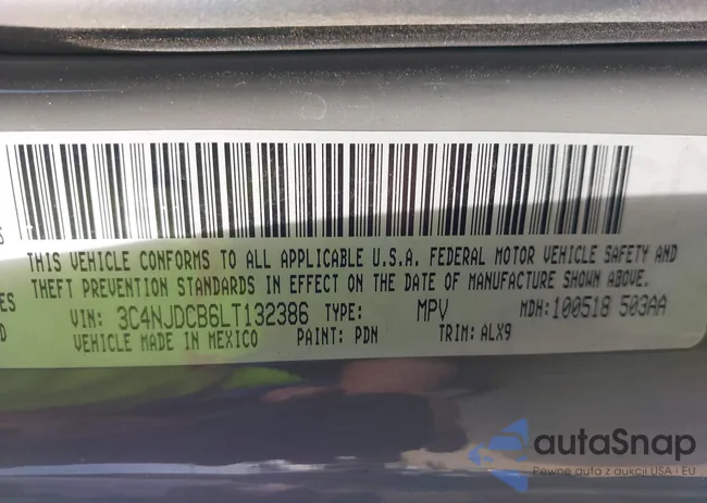 3C4NJDCB6LT132386: 43742575