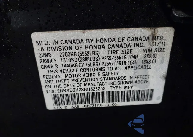 2HNYD2H28BH523252: 43742608