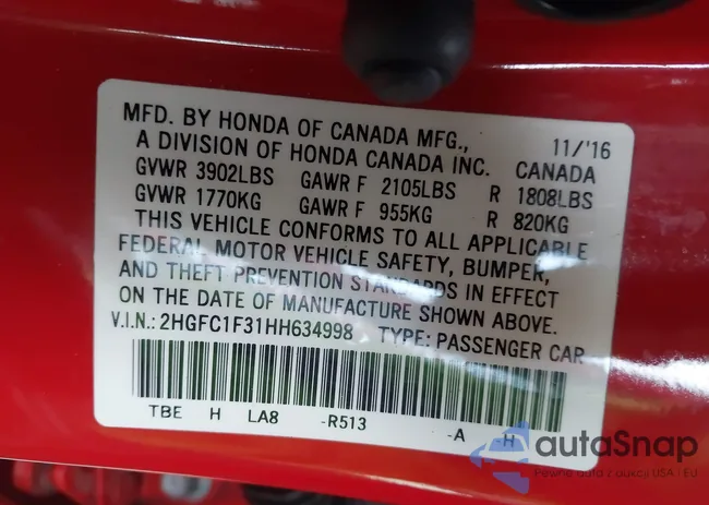 2HGFC1F31HH634998: 43741676