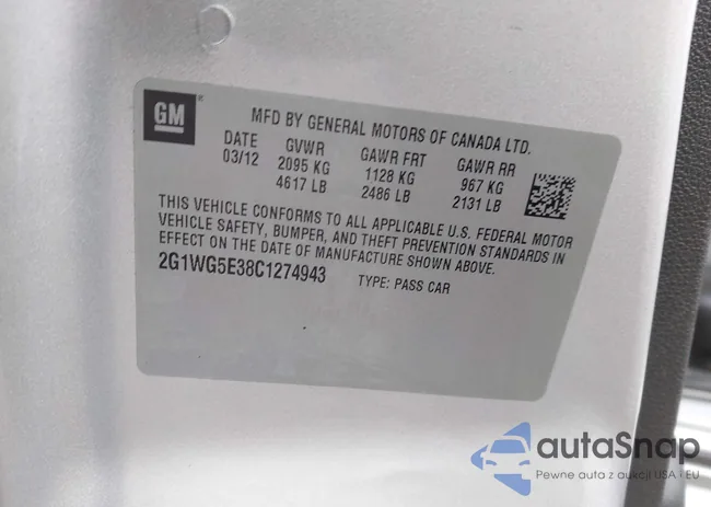 2G1WG5E38C1274943: 43741744