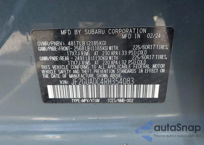 JF2GUADC4RH354083: 43741753