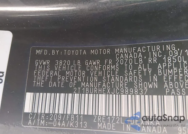 2T1BURHEXJC989837: 43741973