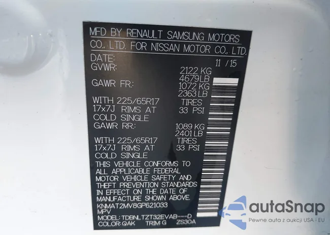 KNMAT2MV8GP621033: 43743214