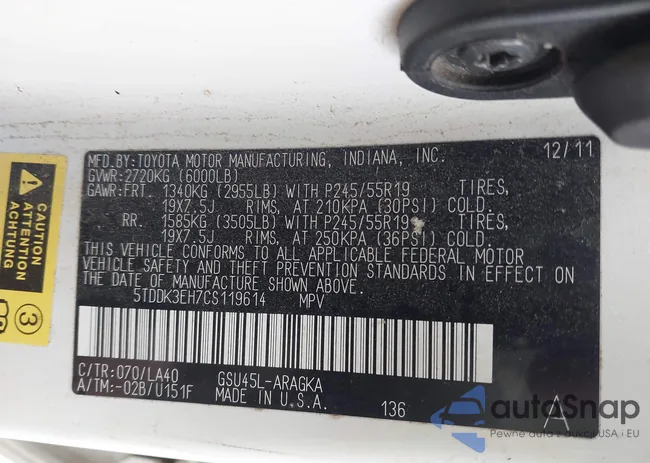 5TDDK3EH7CS119614: 43743242