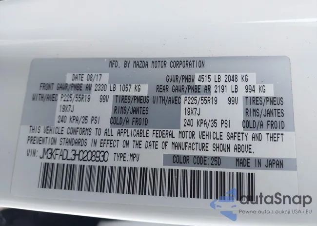 JM3KFADL3H0208930: 43743246