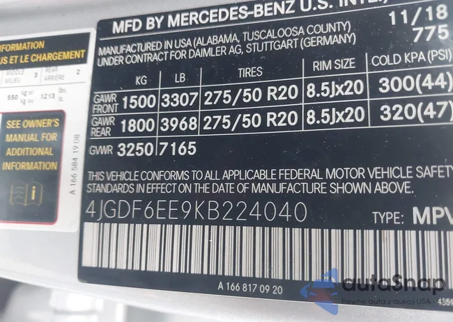 4JGDF6EE9KB224040: 43743311