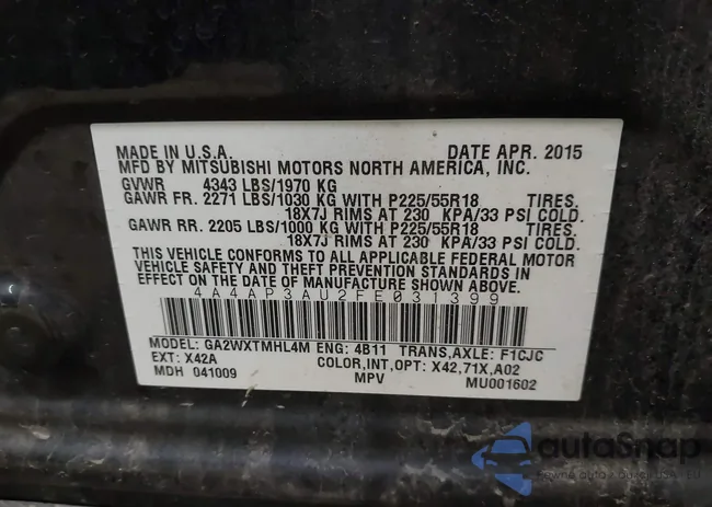 4A4AP3AU2FE031399: 43743528