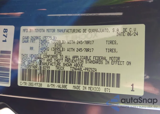 3TYKB5FN0RT010299: 43743550