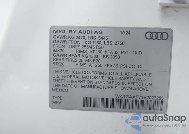 WA1GAAFY1S2023285: 43742793